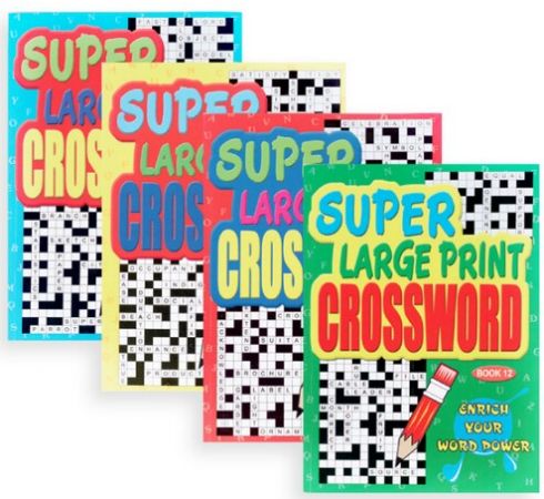 A4 Super Large Print Crossword Book   wfg
