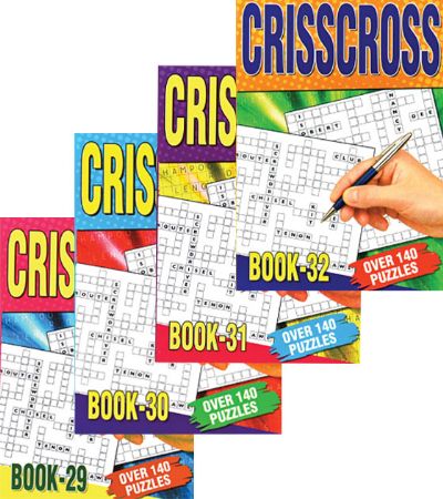 12x Eco Friendly A5 Criss Cross Search Puzzle Book