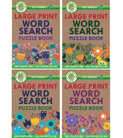 12x Eco Friendly A5 Large Print Word Search Puzzle Book